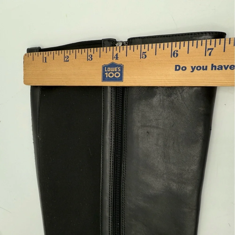 COACH | Essex Semi Matte Leather Tall Boots, Black 9.5 B wide calf/ regular - Picture 6 of 11